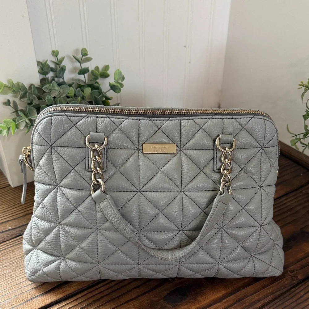 Kate Spade Whitaker Place Gray Quilted Handbag